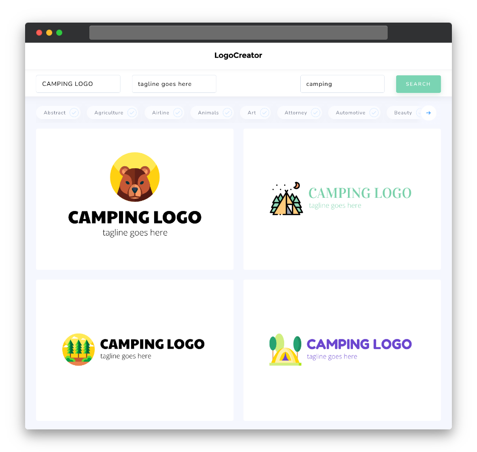 camping logo designs