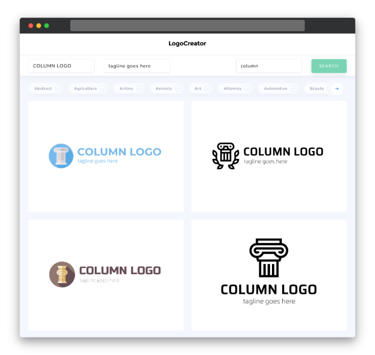 Column Logo Design Create Your Own Column Logos