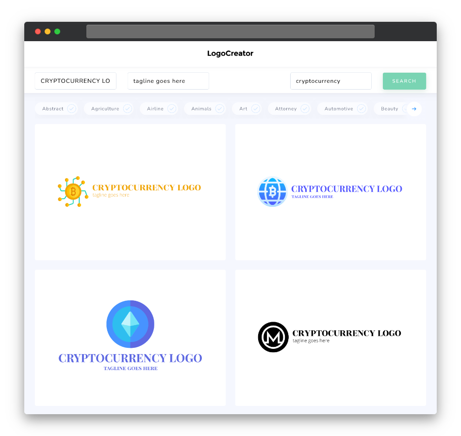 cryptocurrency logo designs