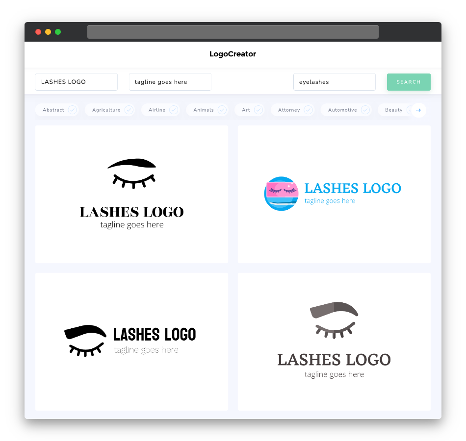 lashes logo designs