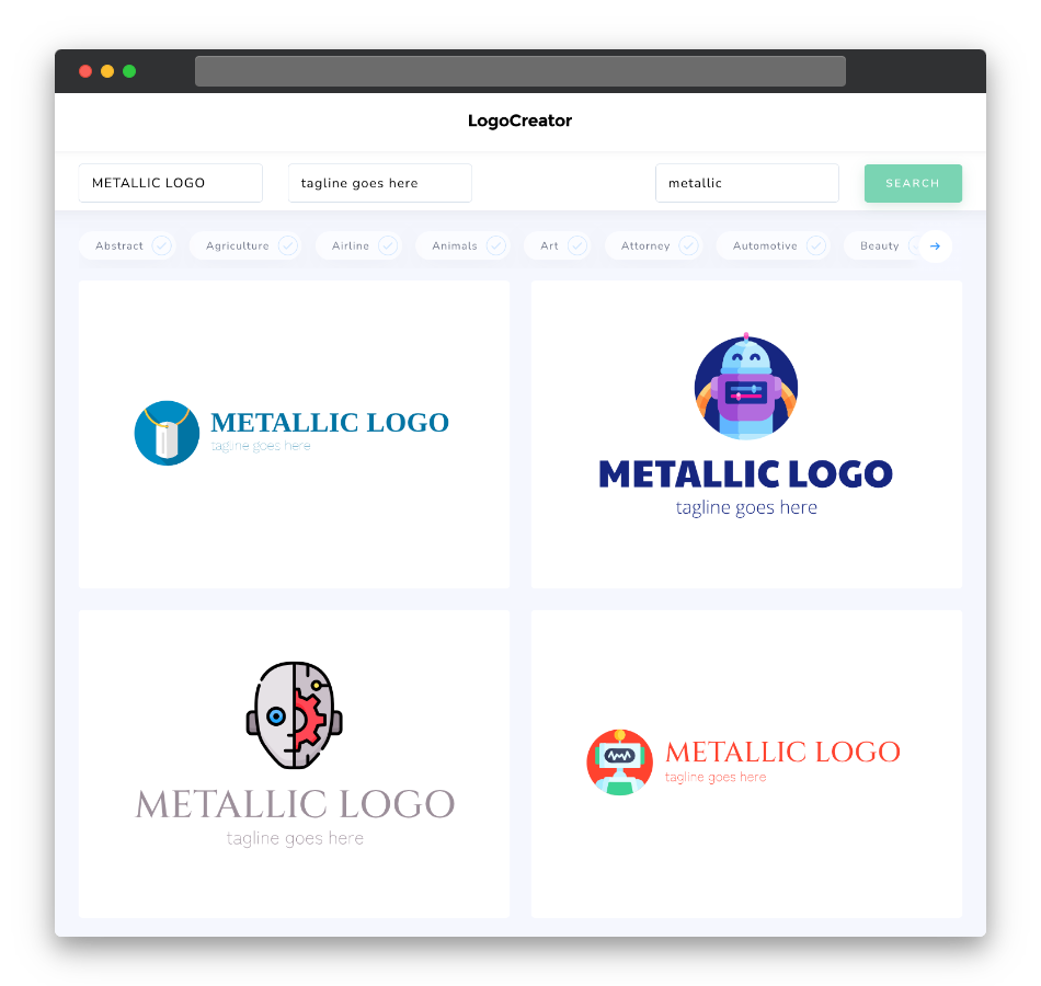 metallic logo designs