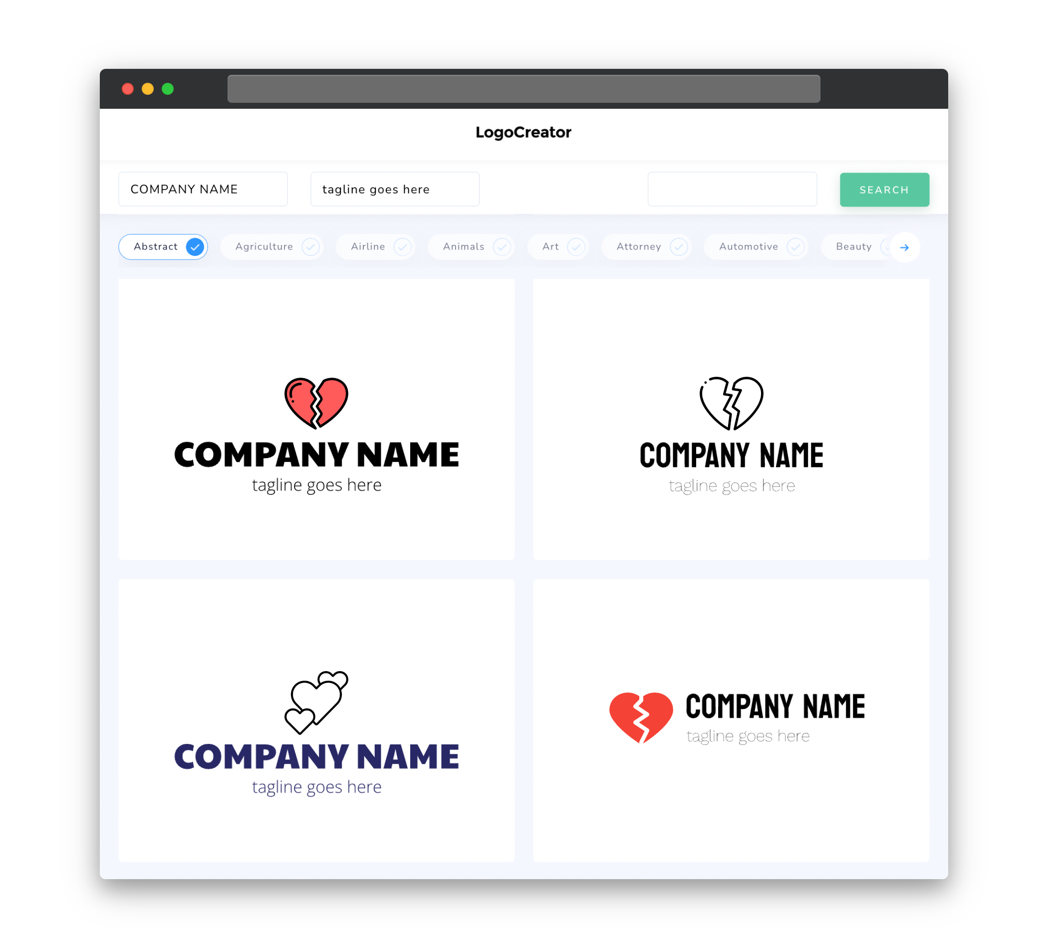 broken heart logo designs