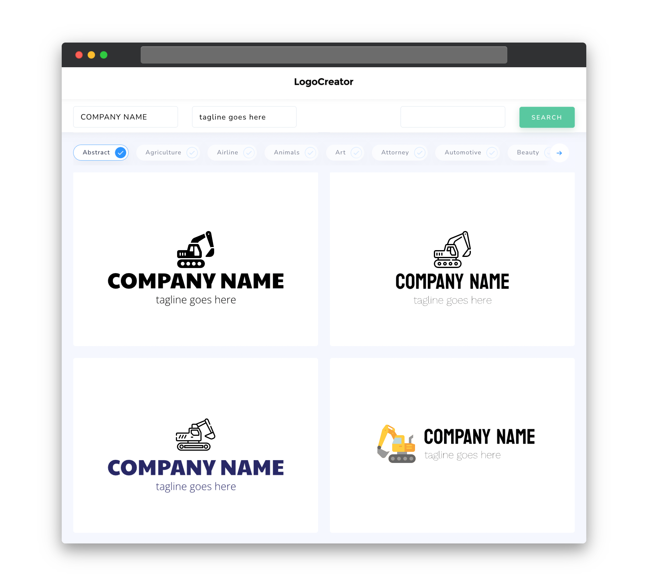 excavator logo designs