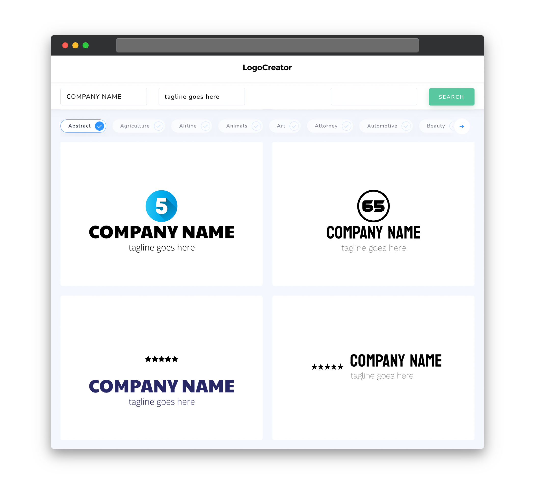 five logo designs
