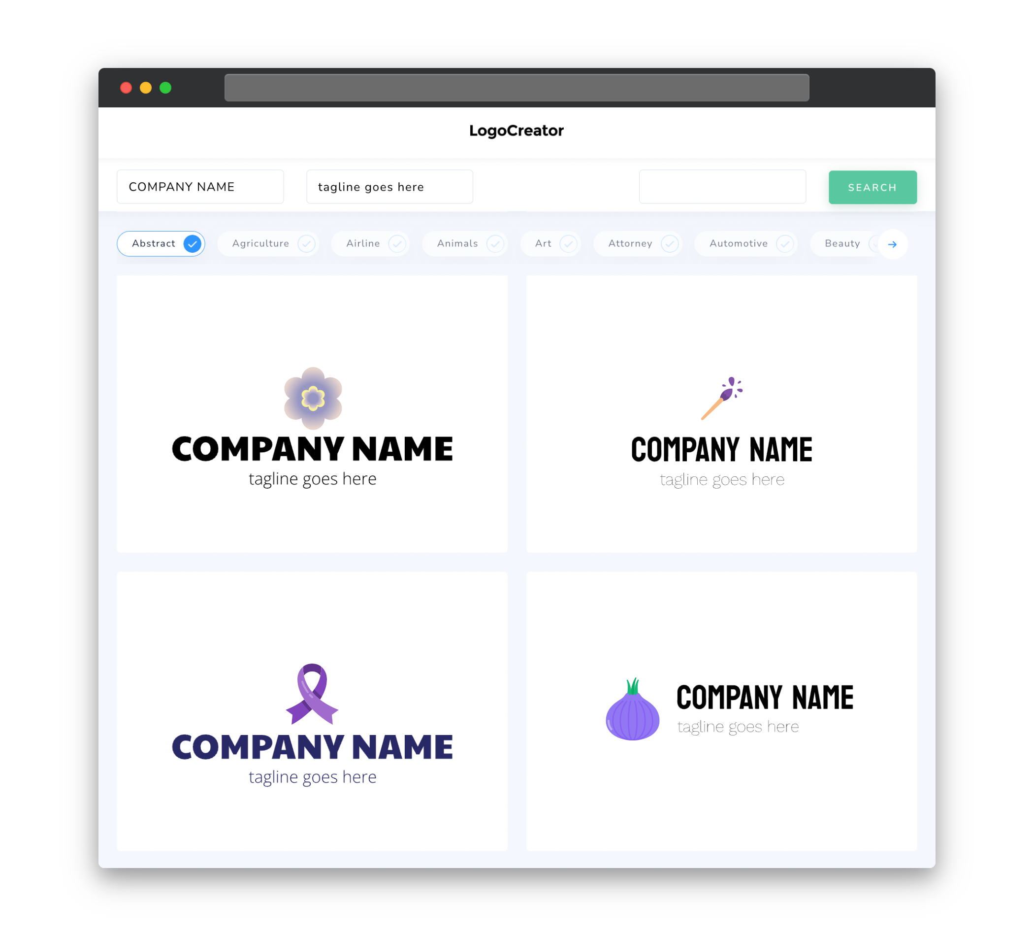 black and purple logo designs