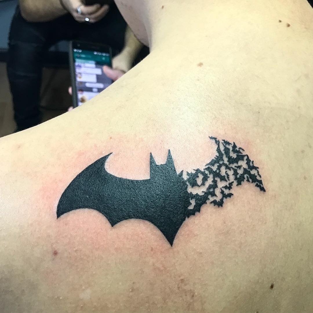 Batman Logo Tattoo | Batman tattoo, Tattoos for guys, Batman logo tattoo
