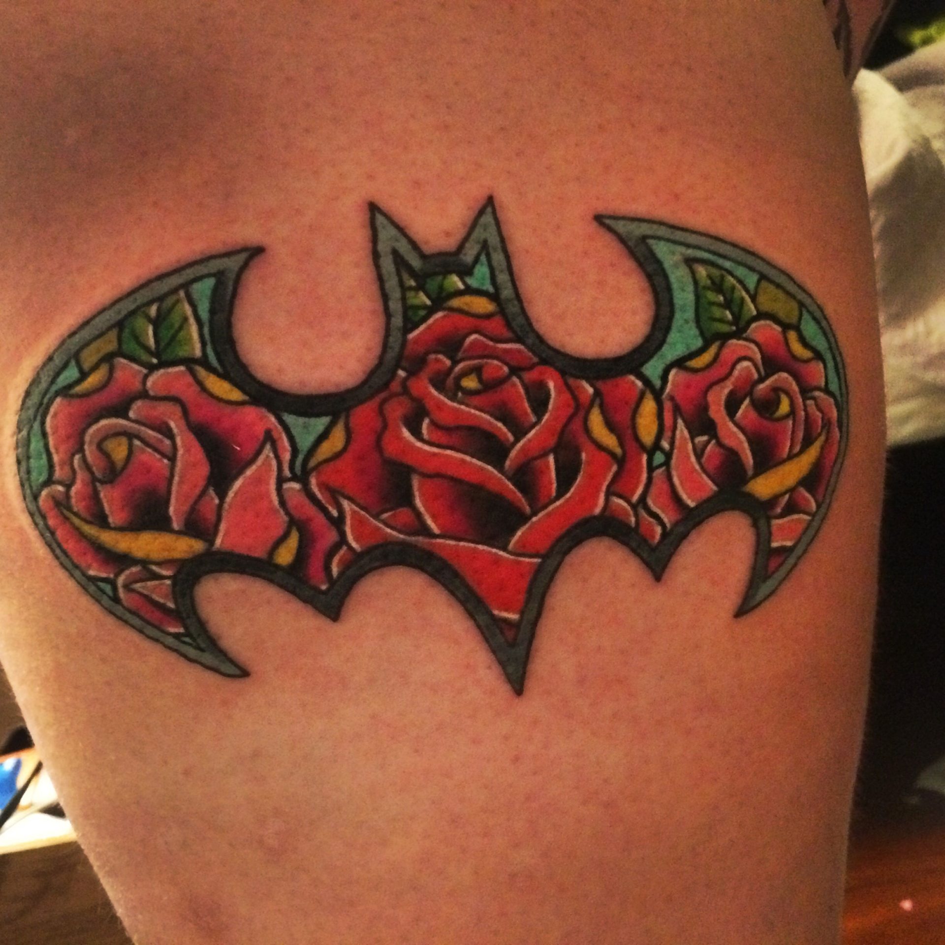 Just got inked! I know it's the basic TDK tattoo but it's very close to my  ❤️ : r/batman